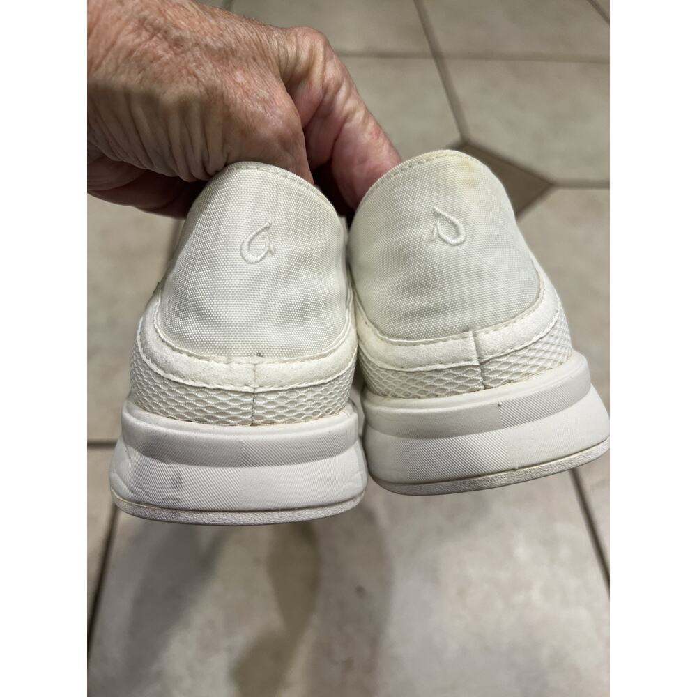 Olukai White Canvas Ki’ihele Slip On Shoes Sz 7 - Picture 4 of 6